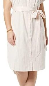 Amazon Essentials Women's Relaxed Fit Short Sleeve Button Front Belted Shirt Dress