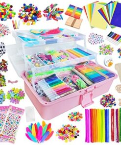 3000+ Itopstar Kids Arts and Crafts Supplies for Kids Girls Ultimate Crafting Supply Set in Portable 3 Layered Plastic Art Box All in One for Craft DIY Art Supplies